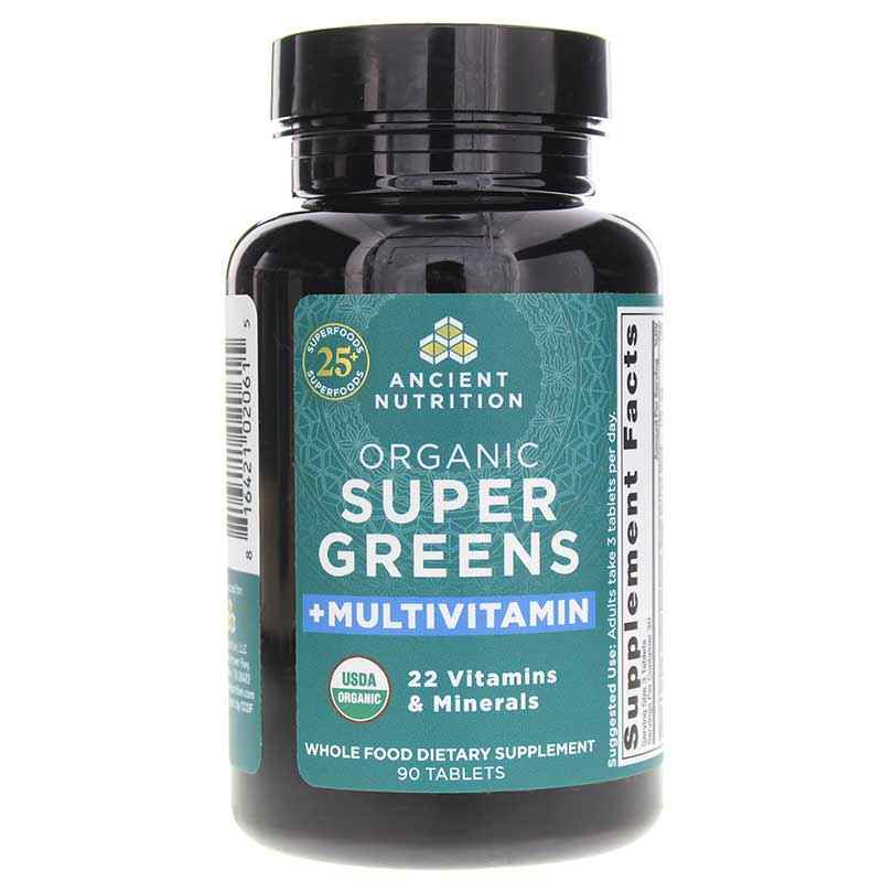 Organic Super Greens Multivitamins Tablets Ancient Nutrition